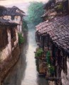 zg053cD146 中国南部の川沿いの町の風景（中国より）
